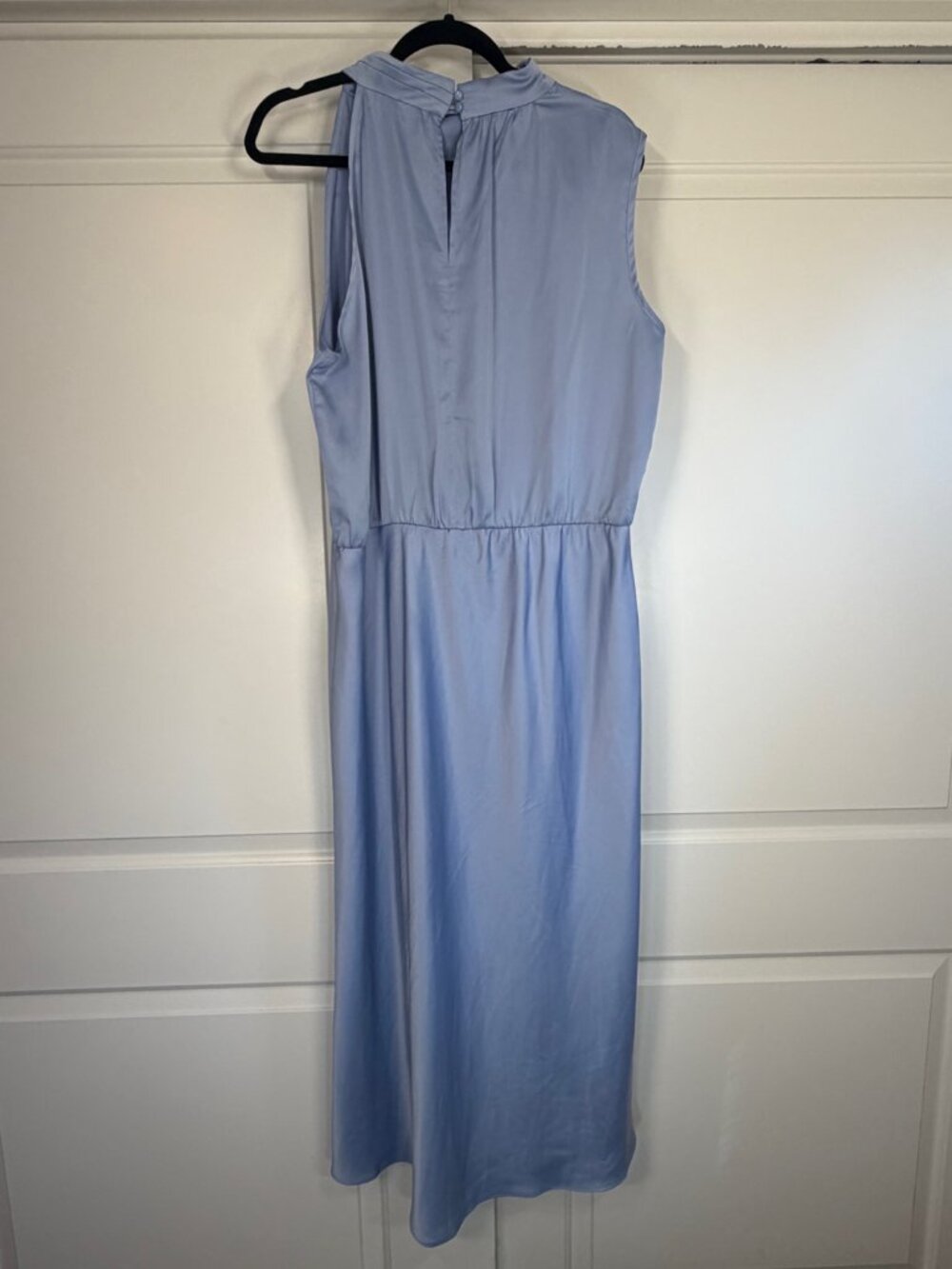 PrettyGarden Light Blue Satin Halter Midi Dress XXL - Picture 5 of 11
